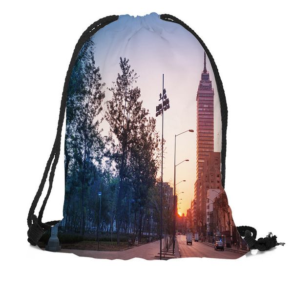

new mexico printing backpack travel beach school multi-function drawstring bag custom you image