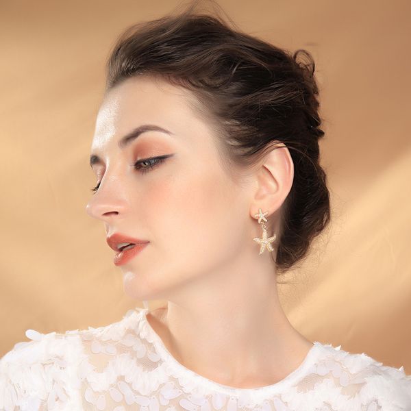 

925 silver needle cute pearl earrings fashionable temperament net red holiday wind haixing ear nails, Golden;silver