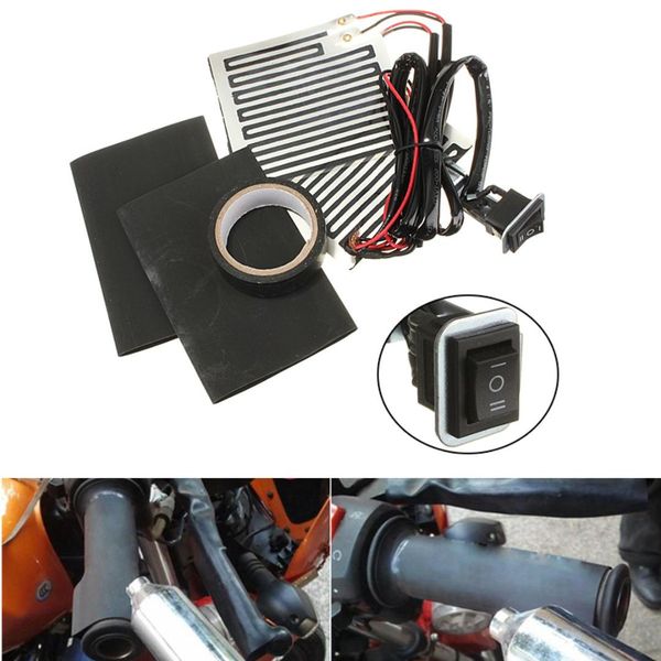 

12v universal atv motorcycle handlebar grips heated wrap hand warmer 3 position switch