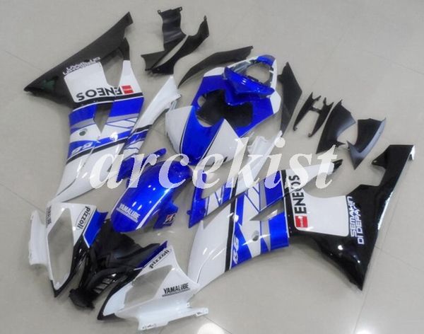

new abs injection full fairings kit fit for yamaha yzf-r6 2008 2009 2010 2011 2012 2013 2014 2015 2016 r6 body set custom blue white gloss