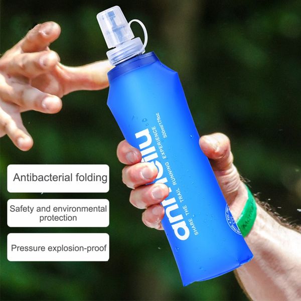 

250/500 ml water bottle bag tpu lightweight portable detachable mouth folding soft travel kettle outdoor climbing running hiking