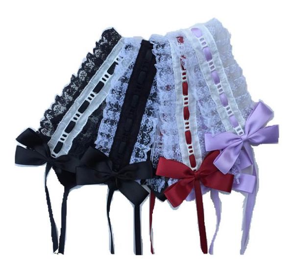 

party cosplay anime waitress maid handmade lolita bows kc headband ribbon lace headdress sweet vintage headwear clips costume accessories, Silver