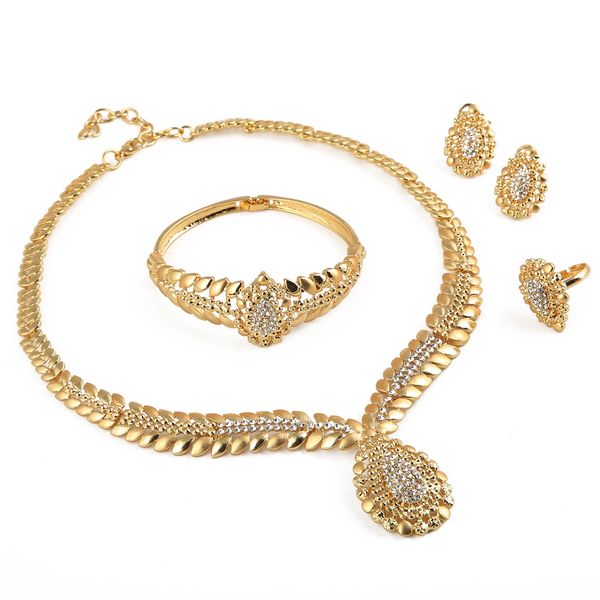 Set di gioielli etiopi placcati in oro 24 carati Set di gioielli girocollo in pietra bianca Habesha Eritrea Gioielli alla moda da donna
