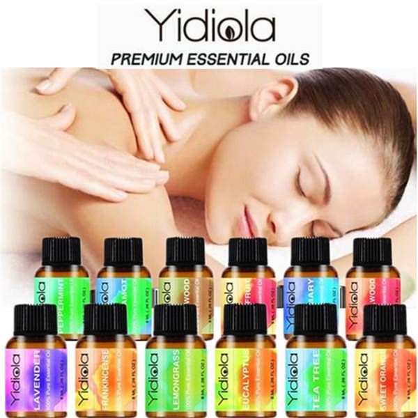 

yidiola 8ml pure essential oils tea tree orange peppermint lemongrass lavender frankincense massage diffuser aromatic aroma