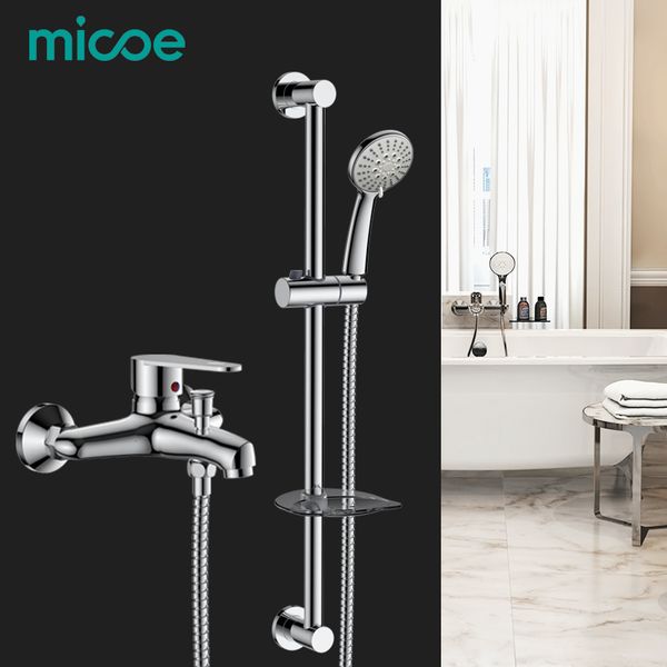 

2017 micoe bathtub faucet bathroom brass shower set 150mm in-wall mount & cold water short mixer