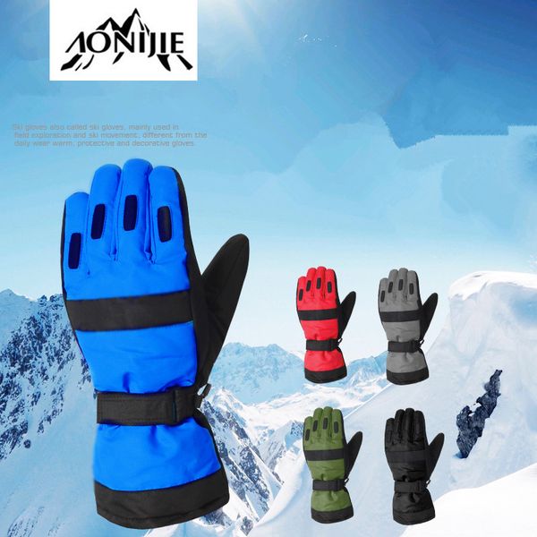 

2018 winter men ski gloves outdoor sport mountain warm skiing gloves windproof waterproof climbing hiking cycling
