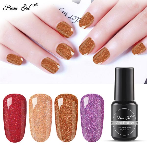 

beau gel 8ml glitter neon nail polish soak off uv led gel varnish manicure rainbow polish nail art lacquer semi permanent