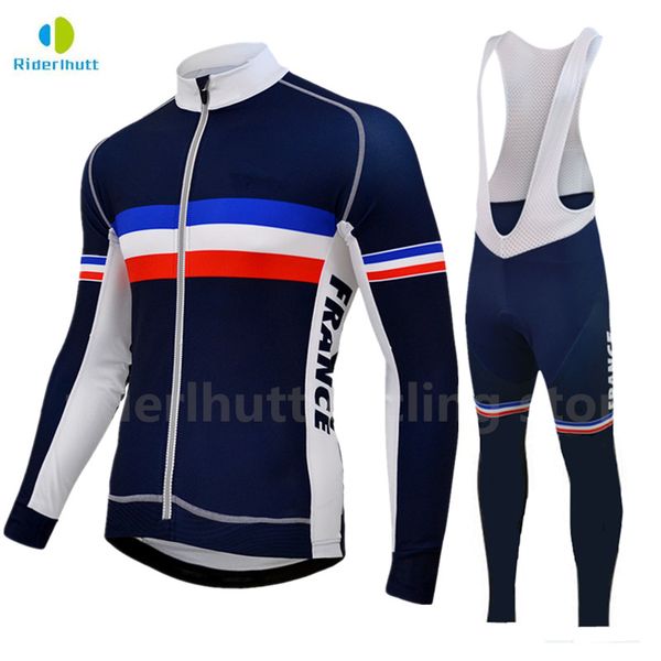 

2020 france cycling team blue mens long sleeve cycling jersey pants sets spring/autumn racing clothing pro team clothes, Black;blue