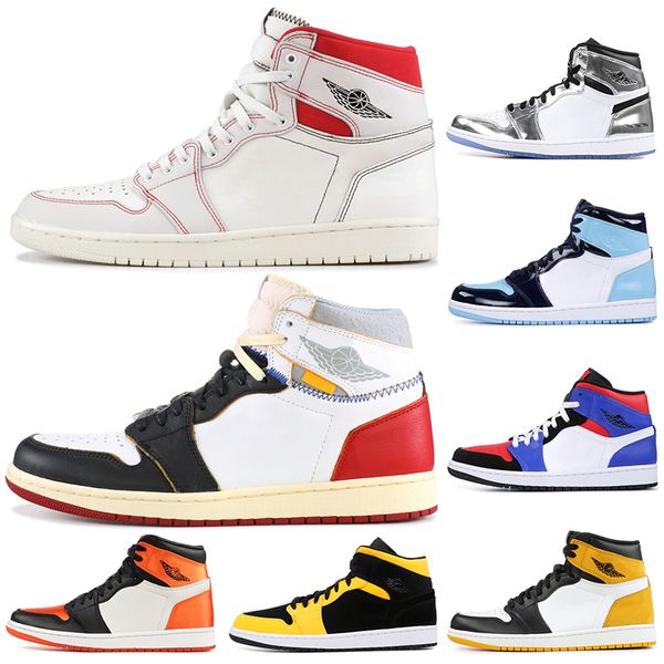 

2019 Mens 1s top Pine Green Court Purple Chicago OG 1 Game Royal Blue basketball shoes Backboard sports sneaker trainers
