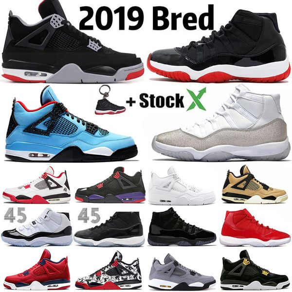 

ale 2019 bred white cement 4 4s what the cactus jack cool grey mens basketball shoes 11 11s concord 23 men sport sneakers, White;red