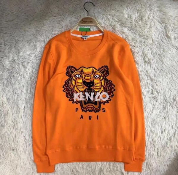 

оранжевый вышитые головы тигра мужские толстовки 2020 весна осень муж повседневный hoodies толстовки мужские твердые вершины цвет толстовки, Black