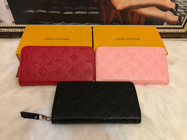 

new arrive zipper women 100% leather wallet purse men's zippy handbags michael tote luxury satchel clutch sac bag