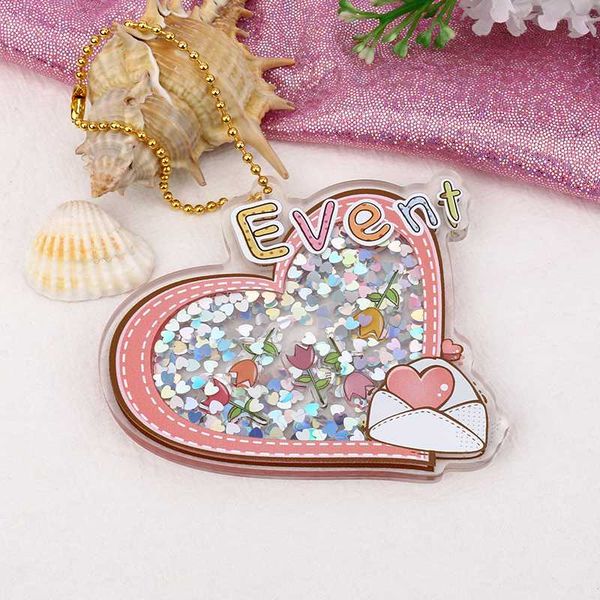 

wholesale vograce customized printed acrylic shaking charms cartoon anime transparent clear shake keychain with your own design, Silver