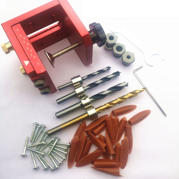 

aluminum pocket hole drill guide dowel jig doodworking doweling jig kit drilling guide puncher locator carpentry tools