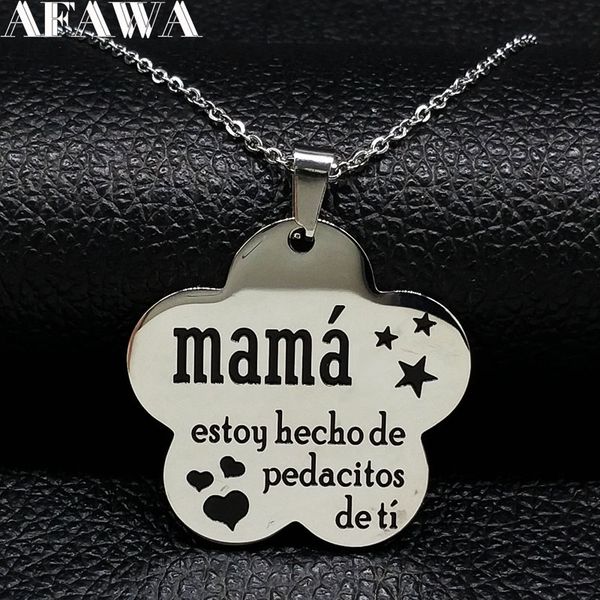 

2019 mama stainless steel chains necklace for women black enamel silver color statement necklace jewelry dia de la madre n18132