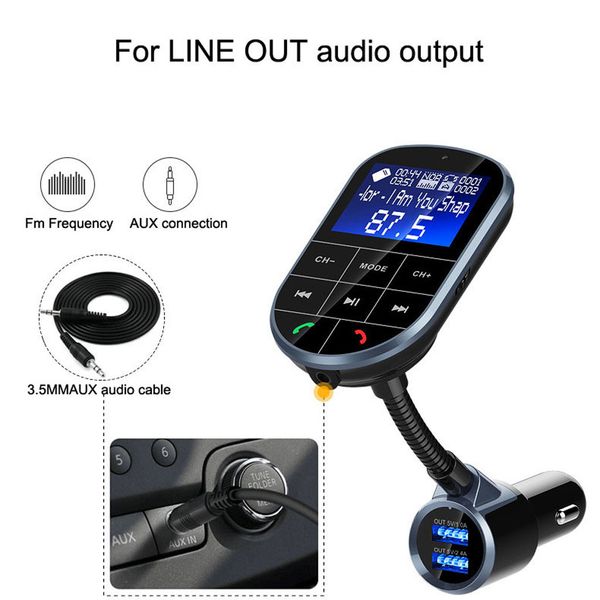

for bluetooth car usb charger fm transmitter hands-mp3 player 1a/2.4a support for bluetooth stereo music playback 20190703