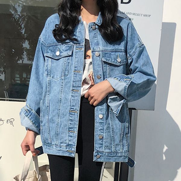 

yu kube women denim jacket loose coat female denim jeans jacket feminine chaqueta mujer chaqueta mujer jaqueta feminina, Black;brown