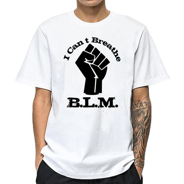 

mens t shirts i cant breathe letters printing blm loose male female t-shirt cotton short sleeve casual clothes, White;black