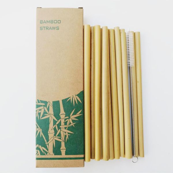 

полезная bamboo трубочка многоразовой экология партия кухня + чистая щетка 13pcs / комплект
