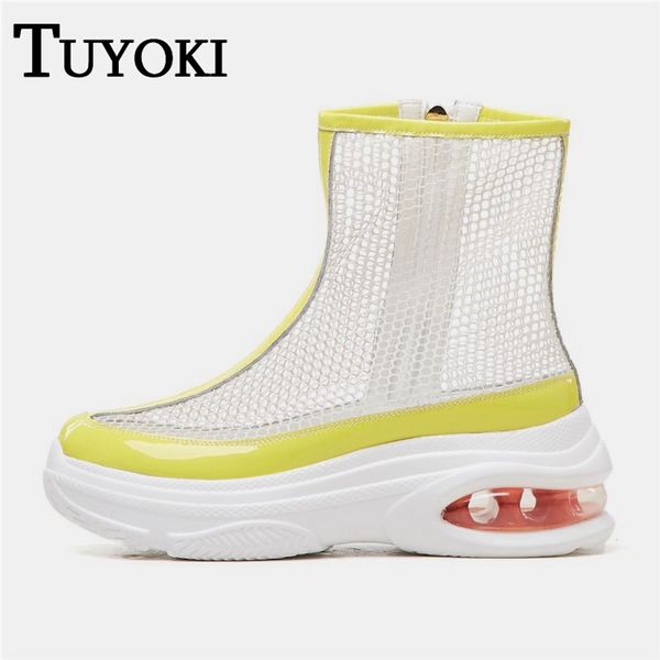 

tuyoki real leather shoes women walking daily lightweight sport shoes hollow sneakers flats zipper solid color size 33-39