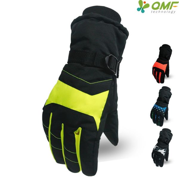 

men's motorcycle cycling gloves black windproof skiing glove green winter waterproof sports snowmobile gloves orange warm mitten
