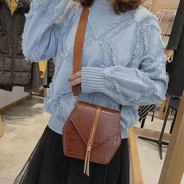 

fashion small square bag for woman paisley portable wild shoulder bag messenger handbag crocodile leather purse