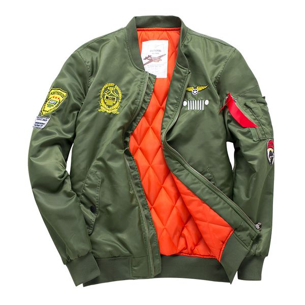 

2019 winter bomber jackets men tactical jacket mens windbreaker warm coats letter embroidery streetwear wa121, Black;brown