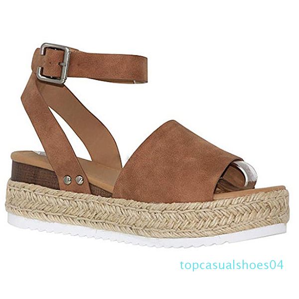 

women fashion hoes sandals summer dull polish sewing peep toe wedges hasp sandals flatform 40- 43 t04, Black