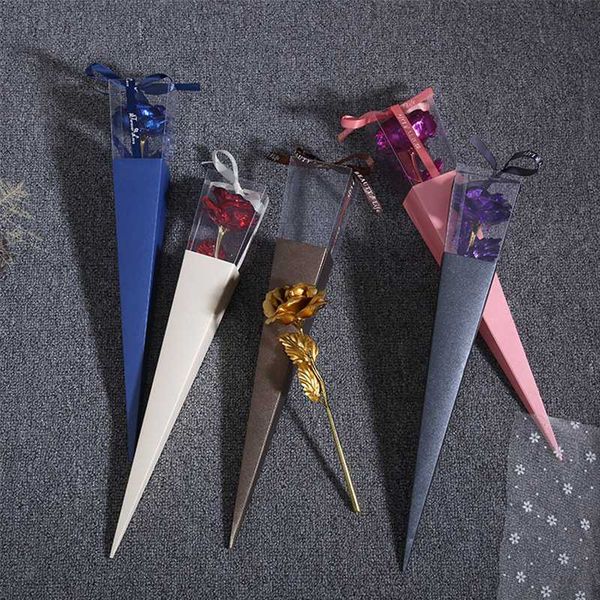 

romantic valentine's day flowers 24k gold foil rose flower galaxy mother's day new year gift artificial roses wedding flowers