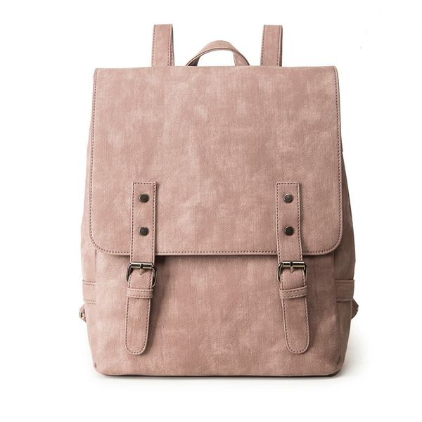 

women backpack simple style school bags for teengaers girls famous designer solid ladies female leather backpacks