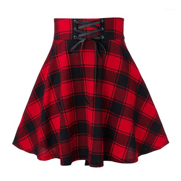 

knee skirts womens clothing womens skirts fashion plaid panelled a line skirts casual natural color above, Black