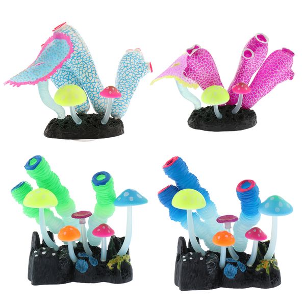 

4 pieces artificial coral ornament ornament decor for home office fish tank
