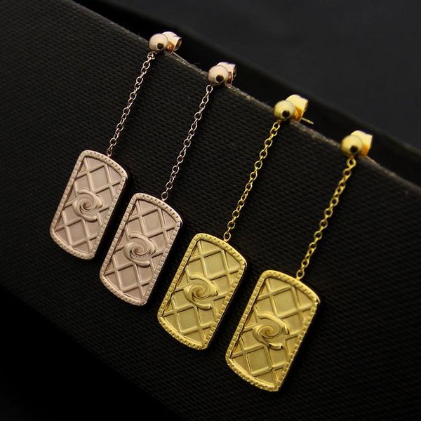 

2020 designer wholesale popular earrings c letter ball hanging square brand plaid earrings women's selling earrings, Silver