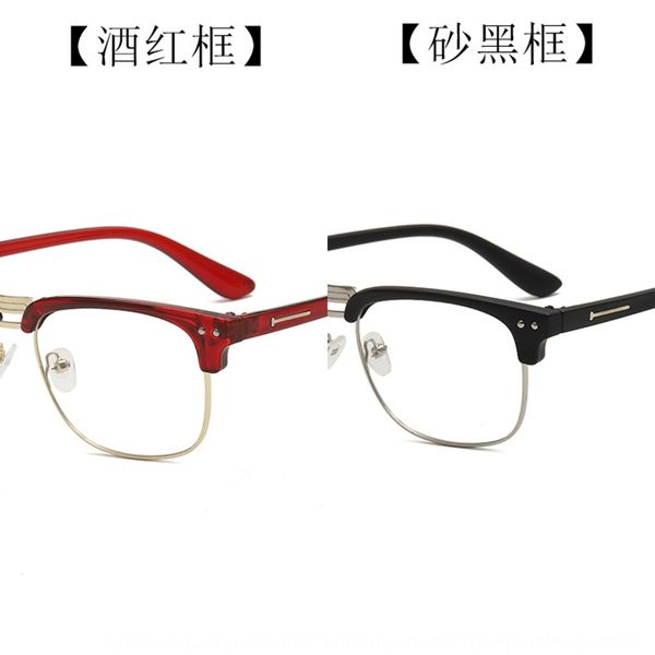 

730 metal half popular men's frame big face glasses frame myopia ladies glasses, Silver