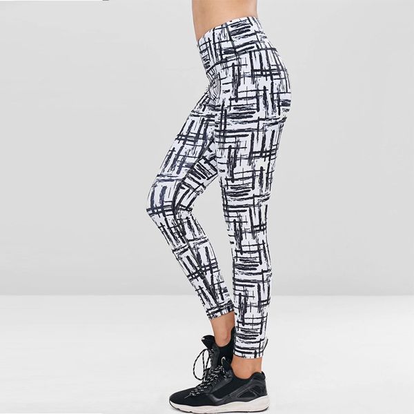 

straight for ladies spring new high-end printing tight high waist was thin sports dance bottoming yoga trousers