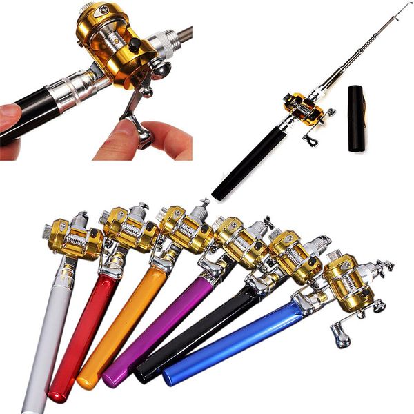 

95cm mini pocket fish pen shape aluminum alloy fishing rod pole with reel