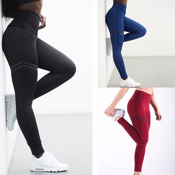 

women solid sport legging seamless running fitness gym leggings breathable elastic work out energy tights training yoga pants, White;red