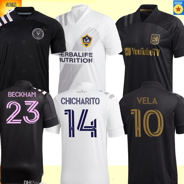 

2020 inter miami beckham 23 black lafc carlos vela 10 soccer jerseys 2021 los angeles fc la galaxy chicharito 14 football shirts, Black;yellow