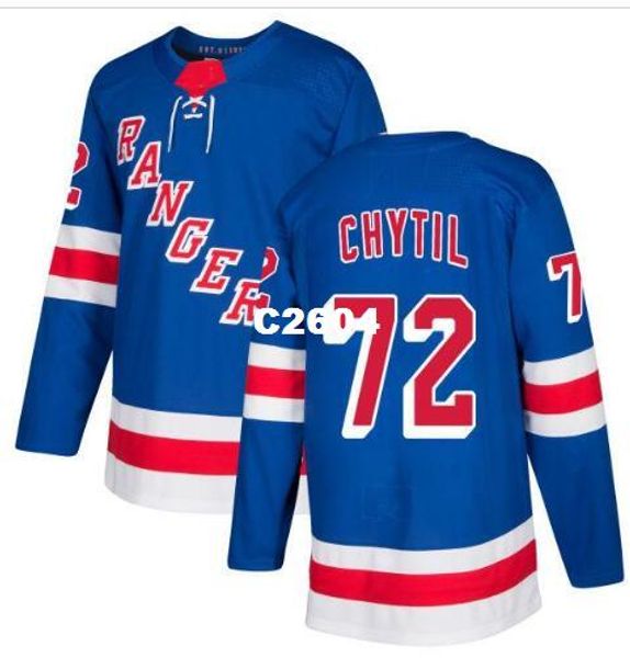 

real men real full embroidery customize #72 filip chytil new york rangers chytil hockey jersey or custom any name or number, Black;red