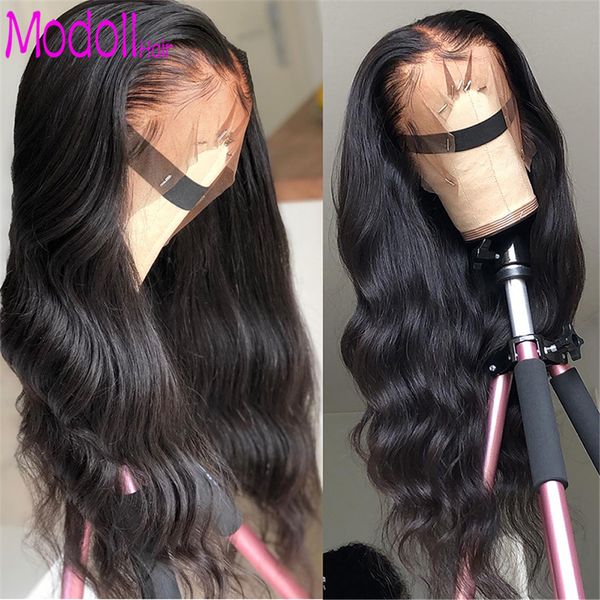 

body wave 13x4 lace front human hair wigs brazilian lace frontal wig bob 150 desnity fake scalp glueless full swiss modoll wig, Black;brown