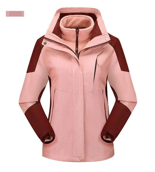 

camel outdoor jacket women winter ski jacket windbreaker 3 in 1 waterproof hooded rain coat for traveling climbing hiking the north mountain, Blue;black