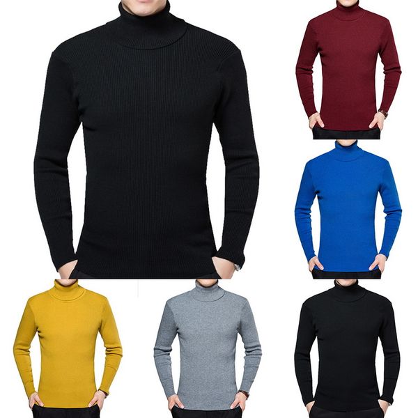 

heflashor winter warm turtleneck men sweater plus size 4xl casual solid slim fit knitted sweaters 2019 slim fit male pullovers, White;black