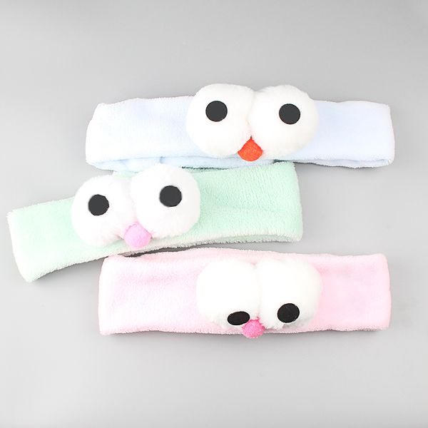 

korean version of cute cartoon velvet big eyes hair band ladies wash face makeup bath hair band children's accessories gift, Slivery;white