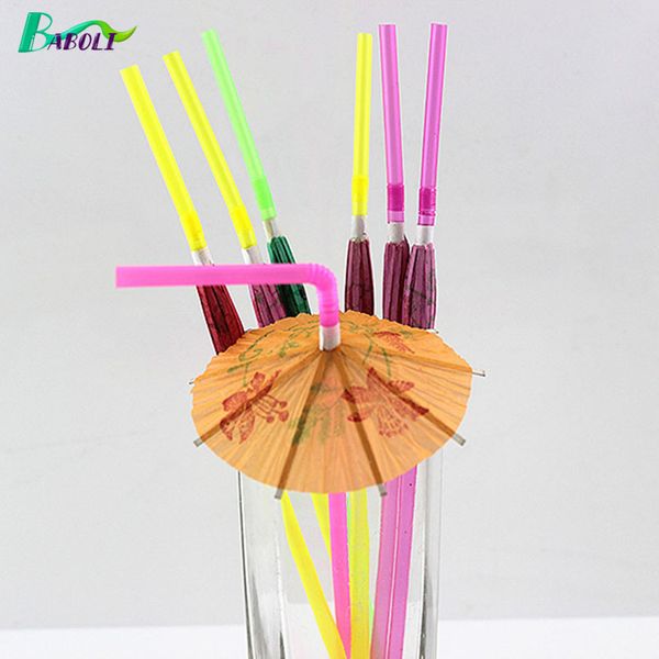 

10pcs/set 3d paper umbrella cocktail drinking straws striped useful birthday party wedding decoration bar kitchen accessories