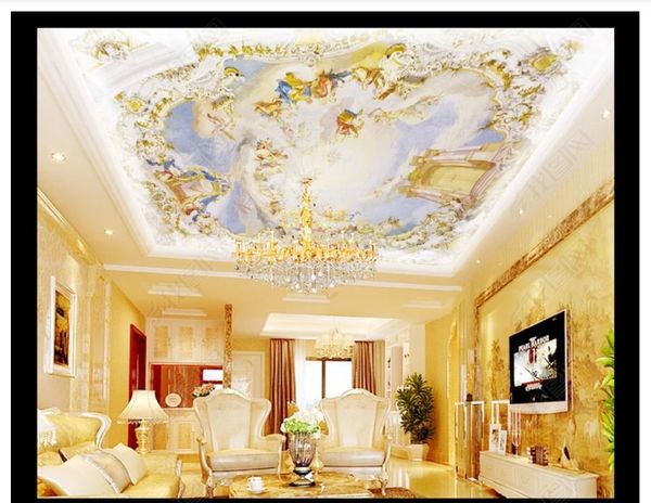 3d Zenith Mural Custom Photo Ceiling Wallpaper European Angel