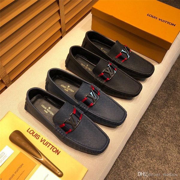 

20ss men's casual shoes' shoes' men glitter pu leather slip-on mens business shoes leather luxury dress shoes men mens loafer, Black
