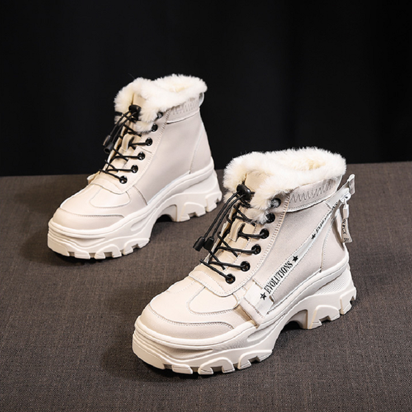 

snow boots women 2019 new autumn and winter wild plus velvet warm short cotton shoes fashion thick bottom boots, Black