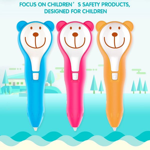 

low temperature 3d pen with pcl filament for kids cute innovative brithday christmas gift set education toy 3d pencil, Black;red