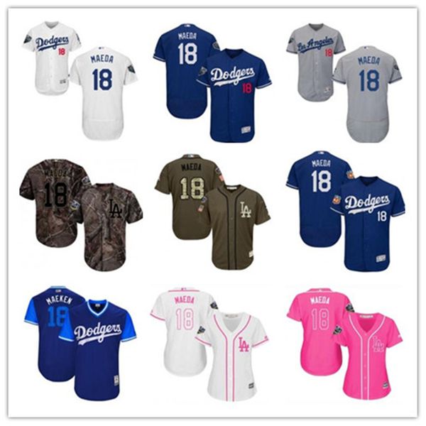 

custom any name number 18 kenta maeda baseball jersey los angeles baseball wear dodgers men women youth jerseys, Blue;black