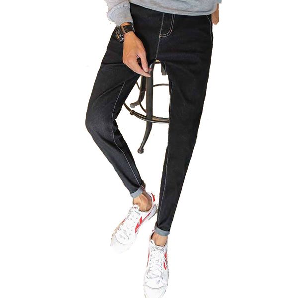 

man large-size fashion korean version leisure style men's trousers small-footed pencil pants mens skinny jeans, Blue